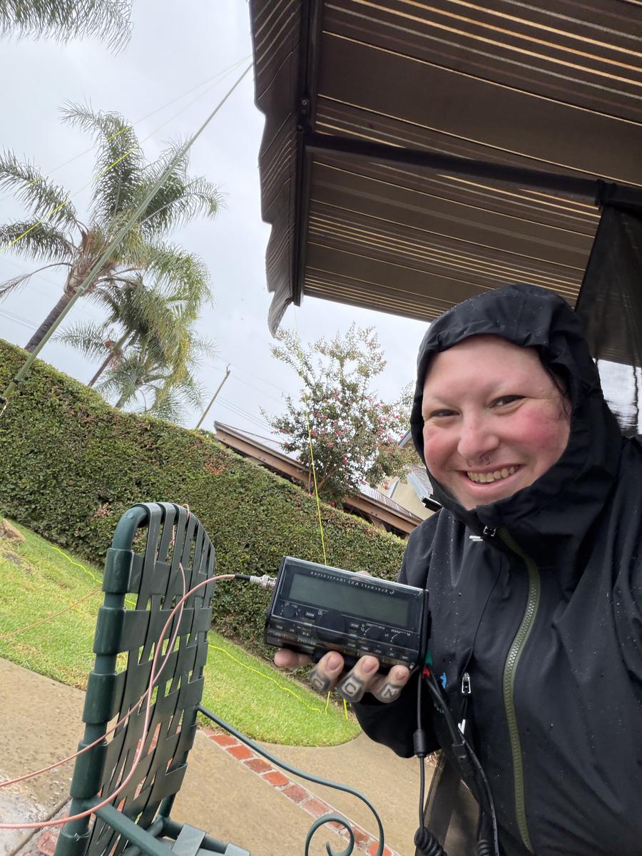 Operating the KX2 portable in the rain